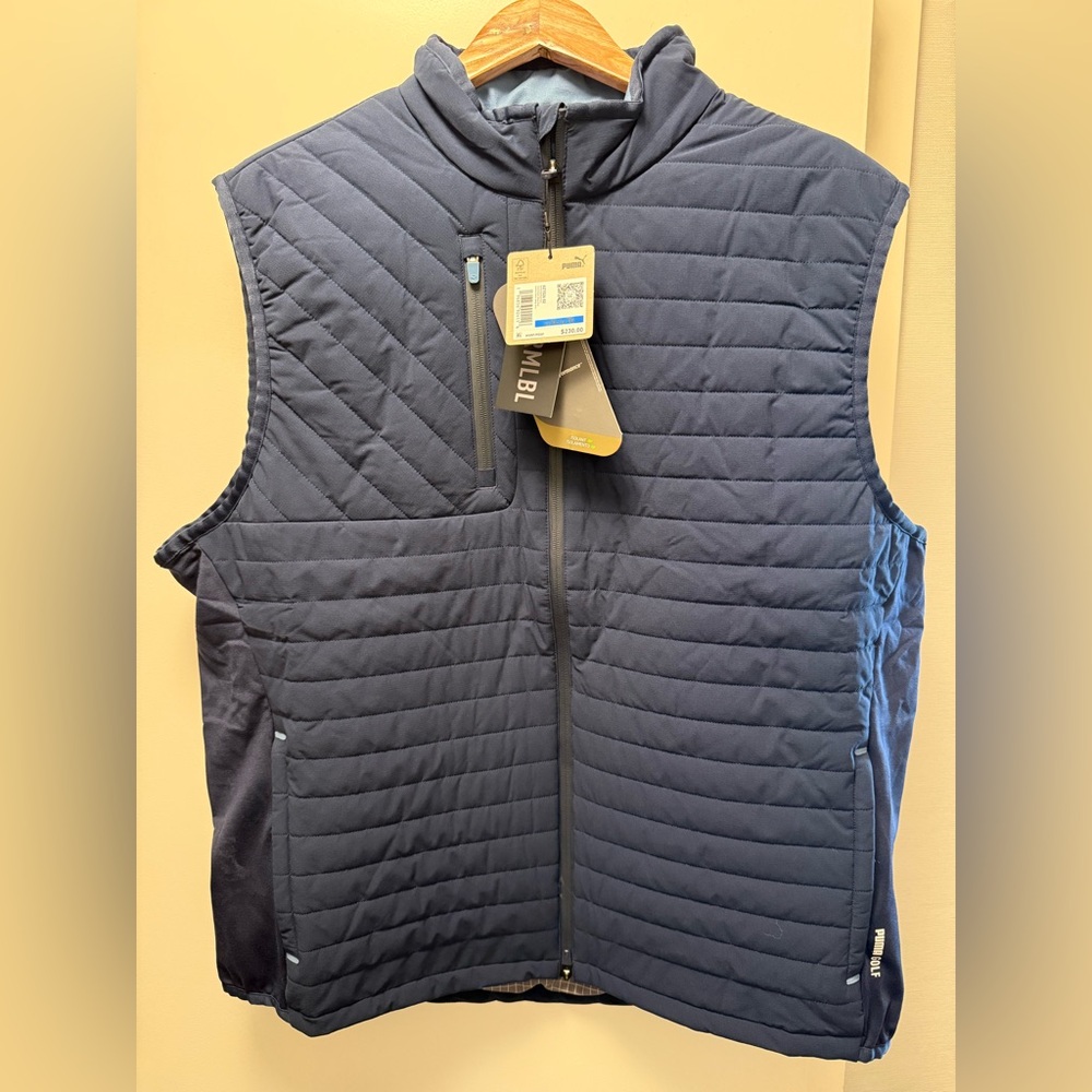 New Mens Puma Golf Scotia Quilted Puffer Vest MSRP $230 L/XL